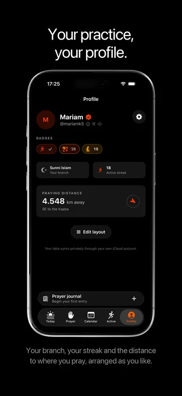 The App Store screenshot of the Profile tab