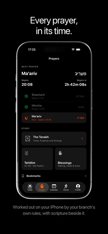The App Store screenshot of the Prayer tab