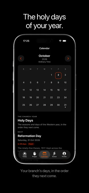 The App Store screenshot of the Calendar tab